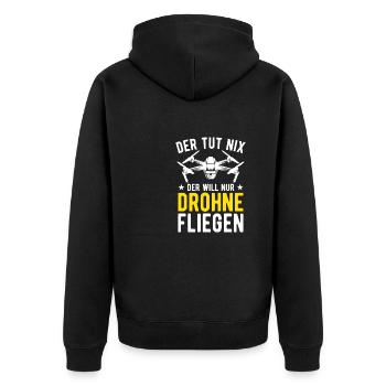 Der Tut Nix Der Will Nur Drohne Fliegen Drohnen - Unisex Premium Bio Zip Hoodie - Schwarz - Hinten - Nico (187cm)