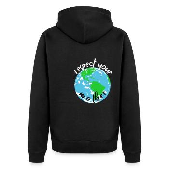 Naturschutz Klima Naturschützer Meer - Unisex Premium Bio Zip Hoodie - Schwarz - Hinten - Nico (187cm)