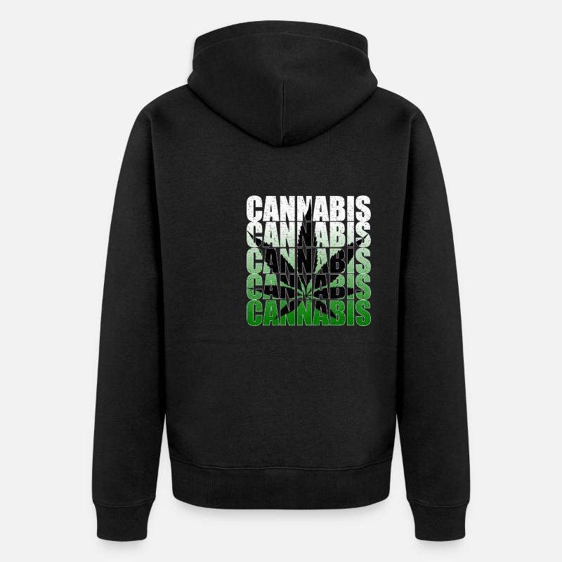 Feuille de Cannabis - Veste à capuche bio Premium Unisexe - noir