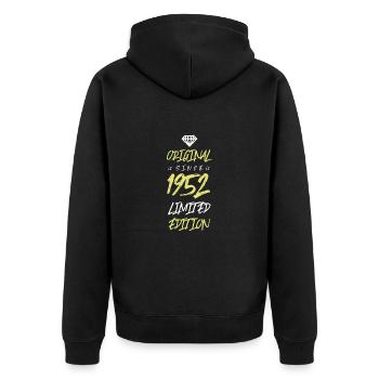1952 Limited Edition - Unisex Premium Organic Zip Hoodie - black - Back - Nico (187cm)