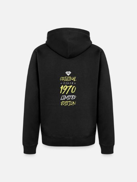 1970 Édition limitée - Veste à capuche bio Premium Unisexe - noir