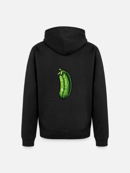 Cucumber Pixel Icon - Unisex Premium Organic Zip Hoodie - black
