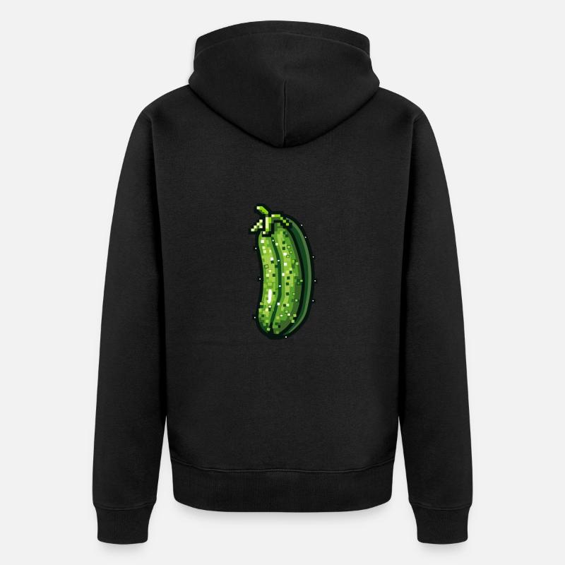 Gurke Pixel Symbol - Unisex Premium Bio Zip Hoodie - Schwarz