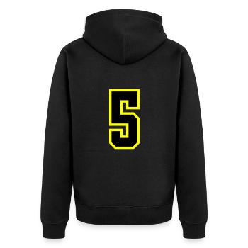 5 Number Leotard - Unisex Premium Organic Zip Hoodie - black - Back - Nico (187cm)