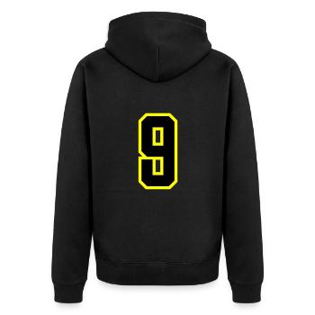Justaucorps à 9 chiffres - Veste à capuche bio Premium Unisexe - noir - Dos - Nico (187cm)