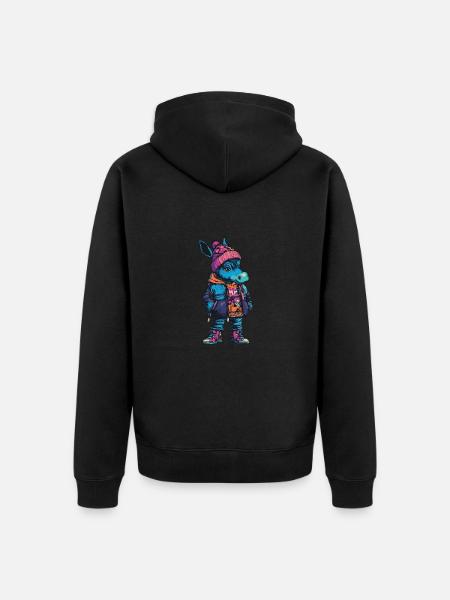 Donkey Funny Winter - Unisex Premium Organic Zip Hoodie - black