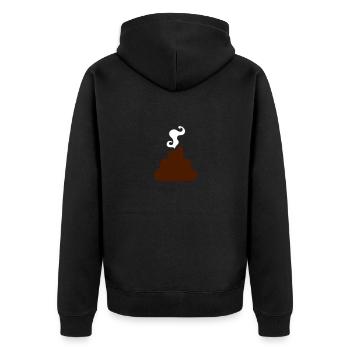 turd poo dampfenden Haufen Mist mit Gestank - Unisex Premium Bio Zip Hoodie - Schwarz - Hinten - Nico (187cm)