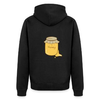 Miel sucré - Veste à capuche bio Premium Unisexe - noir - Dos - Nico (187cm)