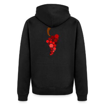 grapes weintrauben wine wein vines1 - Unisex Premium Bio Zip Hoodie - Schwarz - Hinten - Nico (187cm)
