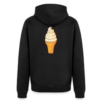 Soft ice cream Ice cream Ice cream Ice cream Ball ice - Unisex Premium Organic Zip Hoodie - black - Back - Nico (187cm)