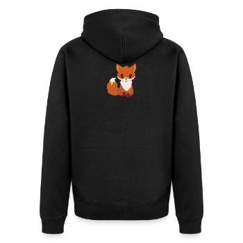 Süßer Fuchs - Unisex Premium Bio Zip Hoodie - Schwarz - Hinten - Nico (187cm)