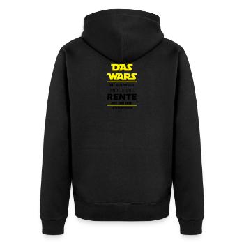das wars r mit der arbeit rente 02 - Unisex Premium Bio Zip Hoodie - Schwarz - Hinten - Nico (187cm)