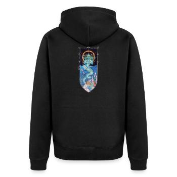 Wasser Mädchen - Unisex Premium Bio Zip Hoodie - Schwarz - Hinten - Nico (187cm)