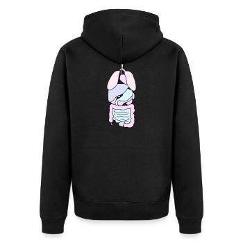 Anatomie Organe Medizin - Unisex Premium Bio Zip Hoodie - Schwarz - Hinten - Nico (187cm)