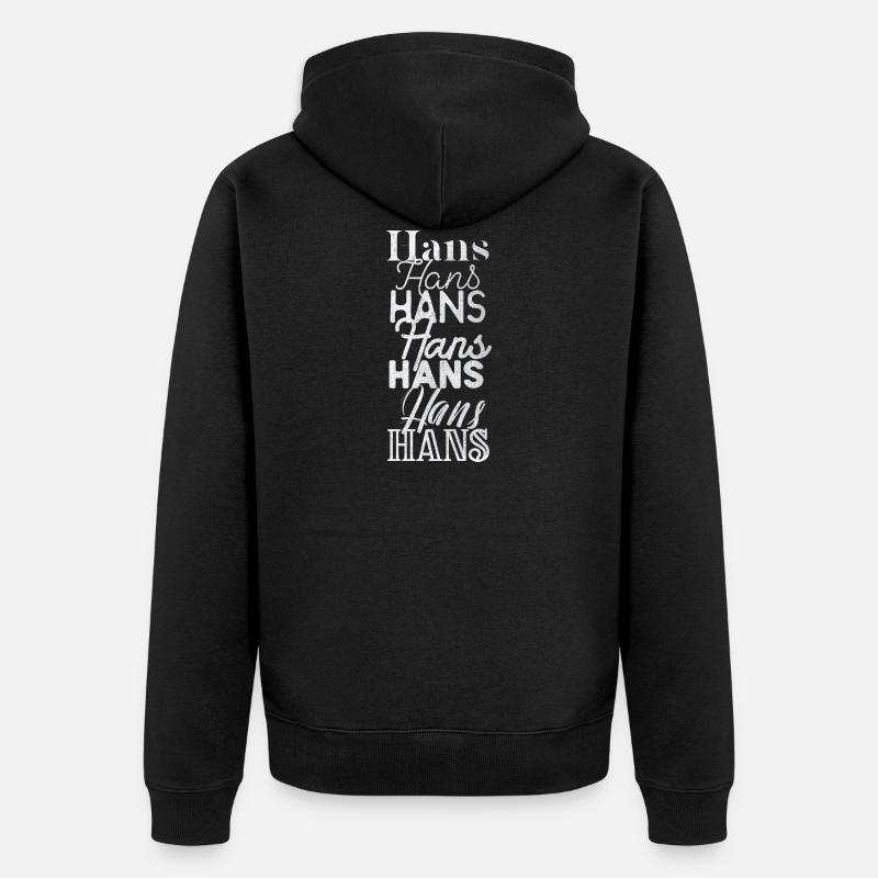 Hans - Unisex Premium Bio Zip Hoodie - Schwarz