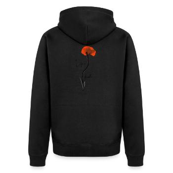 Life's short … aber so schön - Unisex Premium Bio Zip Hoodie - Schwarz - Hinten - Nico (187cm)