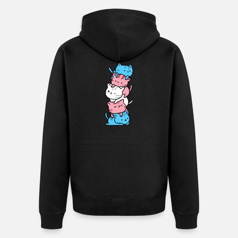 Chats Trans Pride - Veste à capuche bio Premium Unisexe - noir