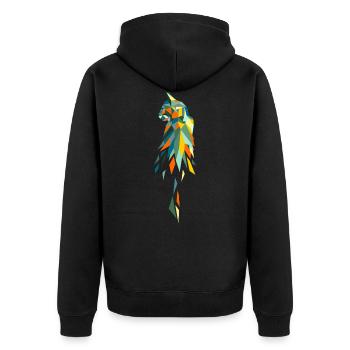 chat polygone rétro coloré - Veste à capuche bio Premium Unisexe - noir - Dos - Nico (187cm)