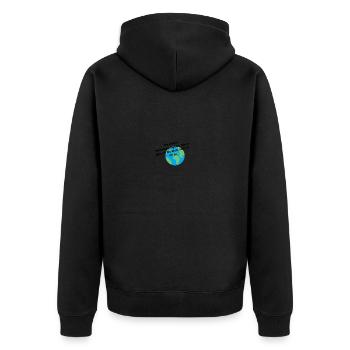 Erde - Unisex Premium Bio Zip Hoodie - Schwarz - Hinten - Nico (187cm)