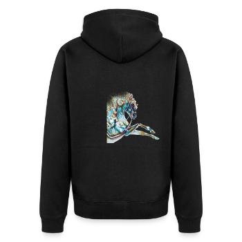 Dessin de cheval coloré | Cadeau - Veste à capuche bio Premium Unisexe - noir - Dos - Nico (187cm)