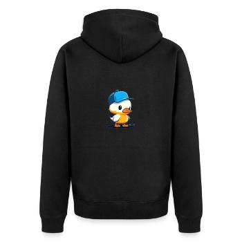 Cute duck3 - Unisex Premium Bio Zip Hoodie - Schwarz - Hinten - Nico (187cm)