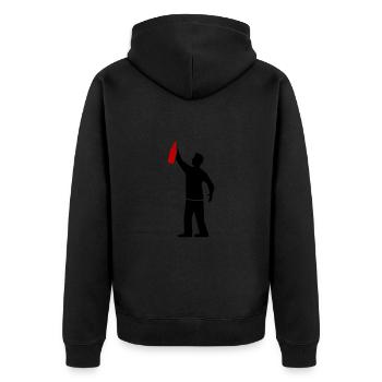 Trinken Party Bier - Unisex Premium Bio Zip Hoodie - Schwarz - Hinten - Nico (187cm)