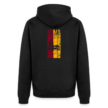 Rome t-shirt design grunge effet Roma Rom Rome - Veste à capuche bio Premium Unisexe - noir - Dos - Nico (187cm)