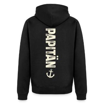 Papitän Vater Papa Segeln Segler Segelboot - Unisex Premium Bio Zip Hoodie - Schwarz - Hinten - Nico (187cm)