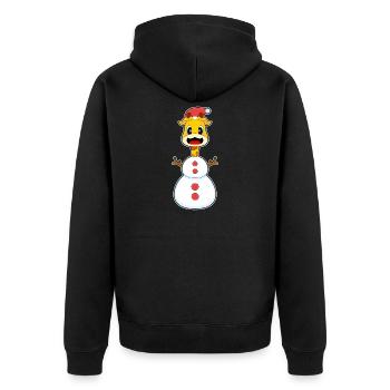 Girafe Noël bonhomme de neige - Veste à capuche bio Premium Unisexe - noir - Dos - Nico (187cm)