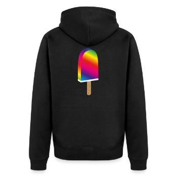colorful rainbow cream for summer fans - Unisex Premium Organic Zip Hoodie - black - Back - Nico (187cm)