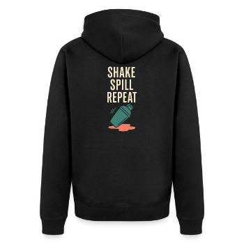 Shaker Steckt Fest Anfänger-mixologe - Unisex Premium Bio Zip Hoodie - Schwarz - Hinten - Nico (187cm)
