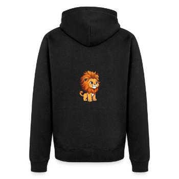 Totally cute lion - Unisex Premium Organic Zip Hoodie - black - Back - Nico (187cm)