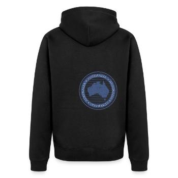 Australia - Unisex Premium Bio Zip Hoodie - Schwarz - Hinten - Nico (187cm)