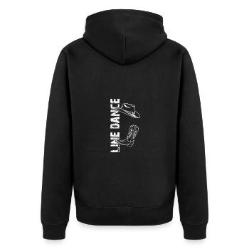 Line Dance Design für Tänzer und Tanzgruppe - Unisex Premium Bio Zip Hoodie - Schwarz - Hinten - Nico (187cm)