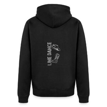 Line Dance Design für Tänzer und Tanzgruppe - Unisex Premium Bio Zip Hoodie - Schwarz - Hinten - Nico (187cm)
