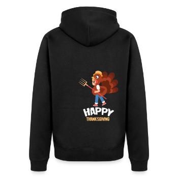 Joyeux Thanksgving Turquie Enfant Automne Automne - Veste à capuche bio Premium Unisexe - noir - Dos - Nico (187cm)