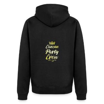 Cancun Party Crew Krone - Unisex Premium Bio Zip Hoodie - Schwarz - Hinten - Nico (187cm)