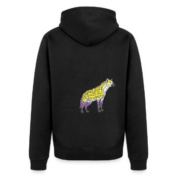 Hyena Non-binary pride Nonbinary Pride - Unisex Premium Organic Zip Hoodie - black - Back - Nico (187cm)