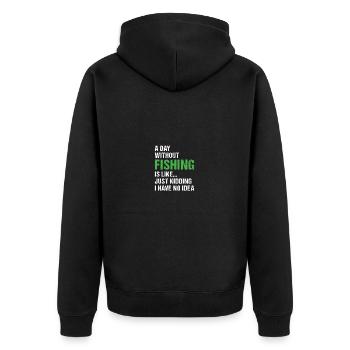 Pêcheur Une journée sans pêche - Veste à capuche bio Premium Unisexe - noir - Dos - Nico (187cm)