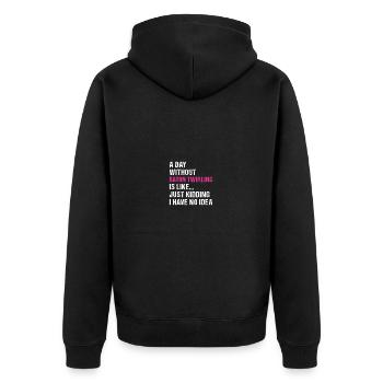 Baton Twirler Une journée sans bâton Twirling - Veste à capuche bio Premium Unisexe - noir - Dos - Nico (187cm)
