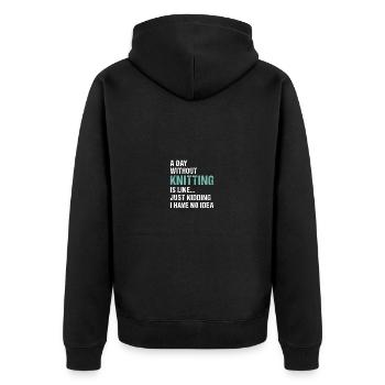 Tricoteuse Une journée sans tricoter - Veste à capuche bio Premium Unisexe - noir - Dos - Nico (187cm)