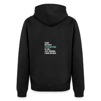 Crocheteur Une journée sans crocheter - Veste à capuche bio Premium Unisexe - noir - Dos - Nico (187cm)