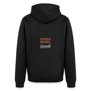 Chess Player Mom Definition Chess - Unisex Premium Bio Zip Hoodie - Schwarz - Hinten - Nico (187cm)