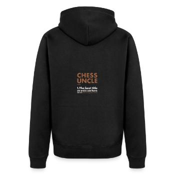 Chess Player Uncle Definition Chess - Unisex Premium Organic Zip Hoodie - black - Back - Nico (187cm)