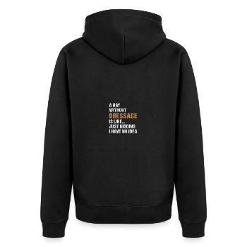 Cavalier Une journée sans dressage - Veste à capuche bio Premium Unisexe - noir - Dos - Nico (187cm)