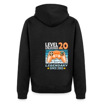 20. Geburtstag Gamer zocken Geburtstjahr 2003 - Unisex Premium Bio Zip Hoodie - Schwarz - Hinten - Nico (187cm)