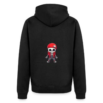 Zombie Halloween Skeleton - Unisex Premium Organic Zip Hoodie - black - Back - Nico (187cm)