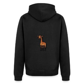 Giraffe Halloween Tier - Unisex Premium Bio Zip Hoodie - Schwarz - Hinten - Nico (187cm)