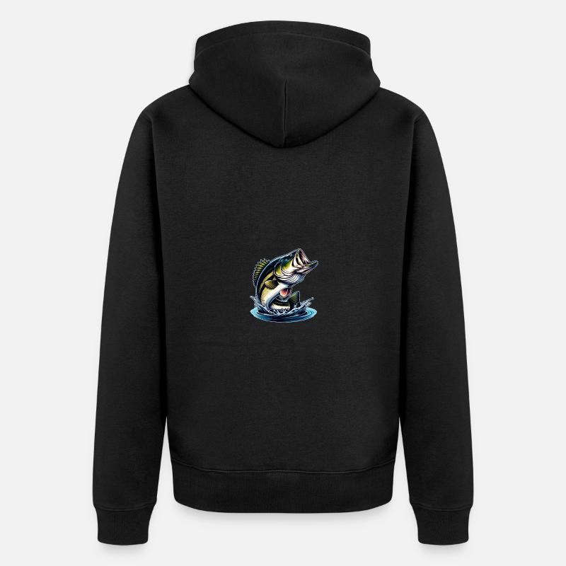 Springender Barsch - Unisex Premium Bio Zip Hoodie - Schwarz