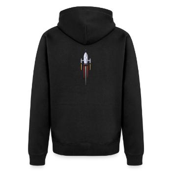 blast-off - Unisex Premium Organic Zip Hoodie - black - Back - Nico (187cm)